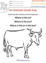 x-consonant-sound-song-worksheet